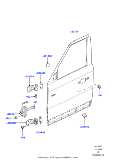 BDA790180 - Land Rover Door - Front - Less Hinges