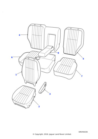 STC60814 - Land Rover Cover assembly-rear seat small split squab