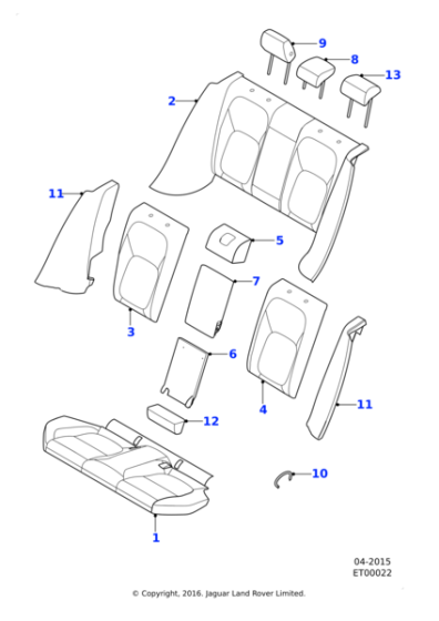 T2H34741LKP - Jaguar Headrest