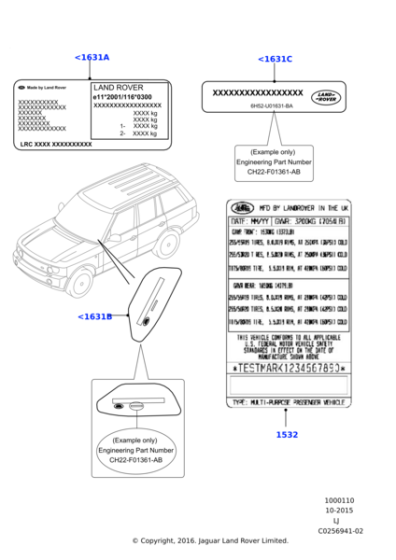 JLM21734SH - Land Rover Label - Vehicle Identification