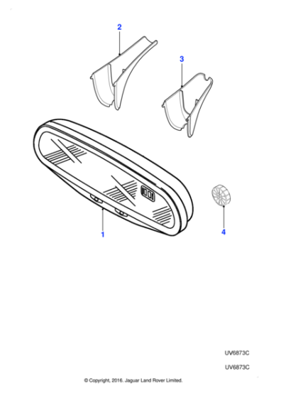 XR835925 - Jaguar Interior rear view mirror
