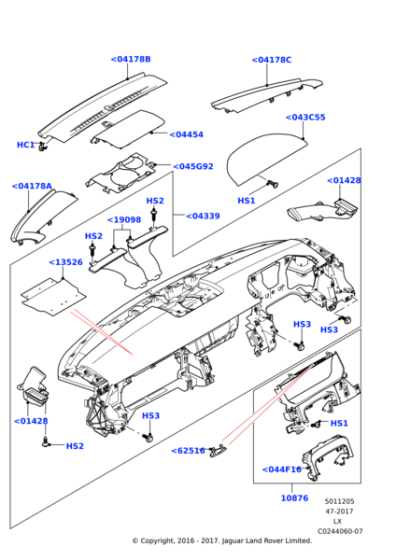 LR044678 - Land Rover Bezel - Instrument Cluster