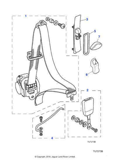 HJE7044ABNED - Jaguar Seatbelt height adjuster