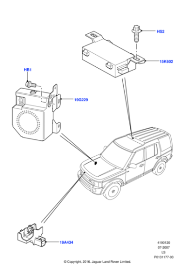YWK500050 - Land Rover Siren - Anti-Theft Alarm System
