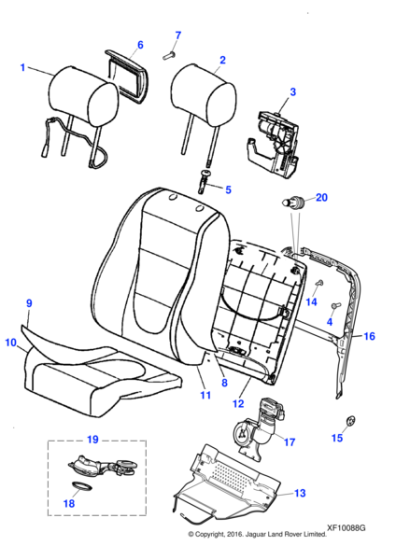 C2C35003LGJ - Jaguar Squab cover