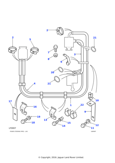 ANR2914 - Land Rover Pipe assembly-pump to steering box