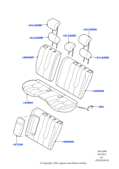 LR026841 - Land Rover Head Rest