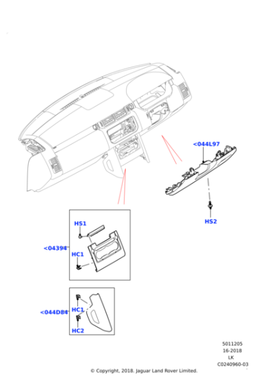 LR034997 - Land Rover Moulding - Instrument Panel