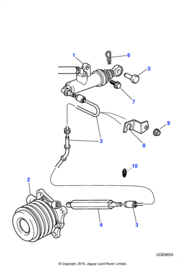 XR82820 - Jaguar Clutch slave cylinder