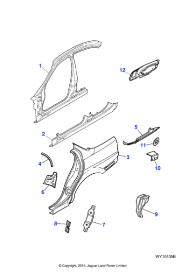 XR854426 - Jaguar Drain channel panel