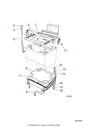 C43762 - Jaguar Battery tray drain tube