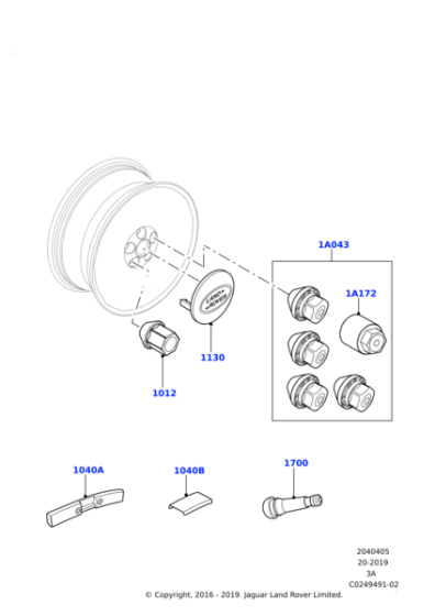 LR066227 - Land Rover Kit - Wheel Locking