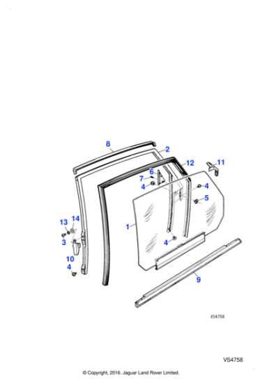 BEC16345 - Jaguar Glass frame/outer cheater plate