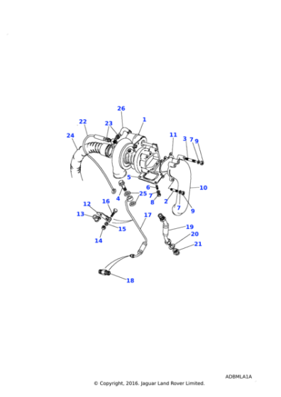 ESR415 - Land Rover Duct-air cleaner to hose turbocharger