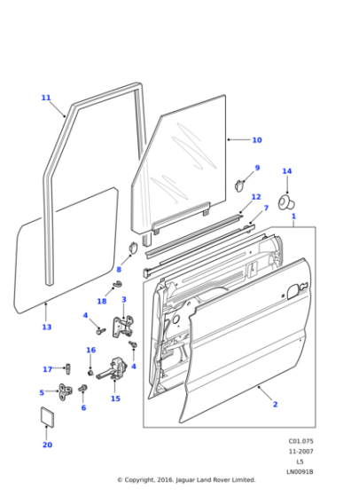 BDB700070 - Land Rover Hinge assembly-front/rear door