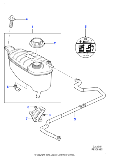 C2P12405 - Jaguar Coolant bleed hose