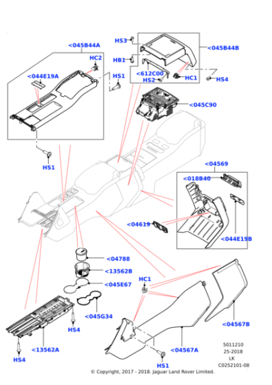 LR074098 - Land Rover Panel - Console - Centre Finisher