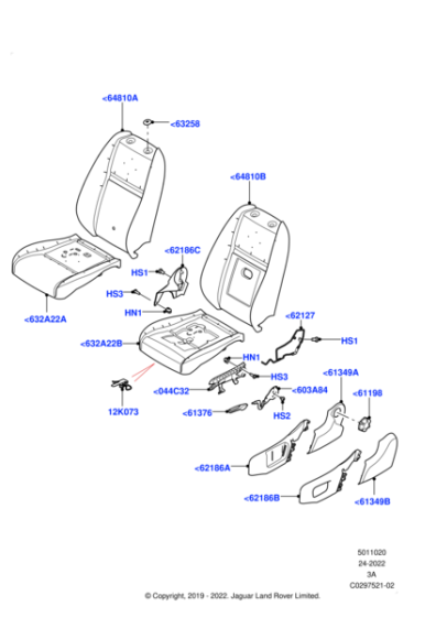 LR136510 - Land Rover Cover - Seat Reclining Mechanism