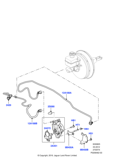 LR015538 - Land Rover Hose - Vacuum