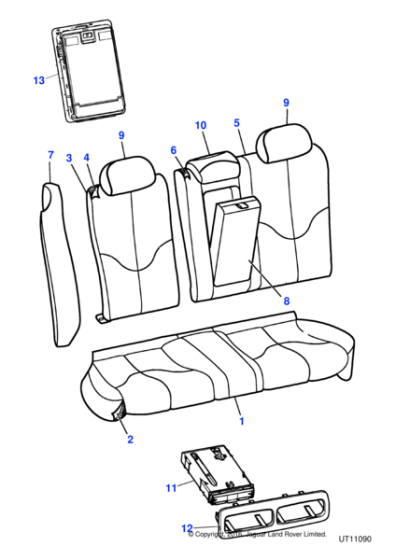 XR810928LGM - Jaguar Headrest