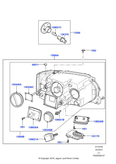 LR028481 - Land Rover Headlamp