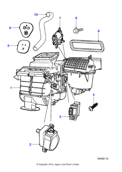 C2S44888 - Jaguar Evaporator and blower