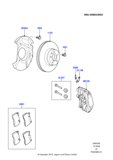 LR012990 - Land Rover Kit - Caliper Brake Pad