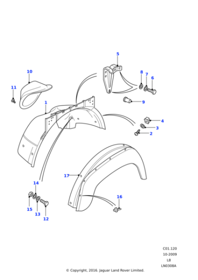 LR030342 - Land Rover Bracket-fender support