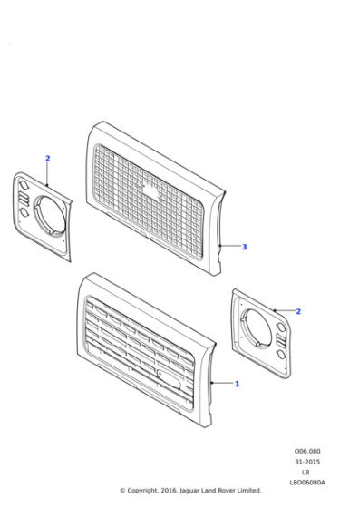 LR069115 - Land Rover Grille - Radiator