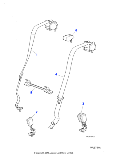 C2S14586LEG - Jaguar Twin seatbelt buckle