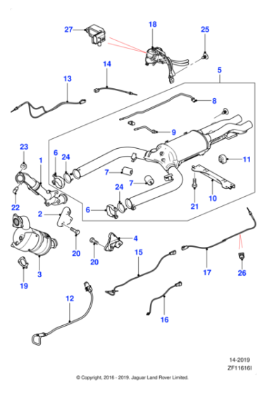 C2D21764 - Jaguar Exhaust sensor pipe