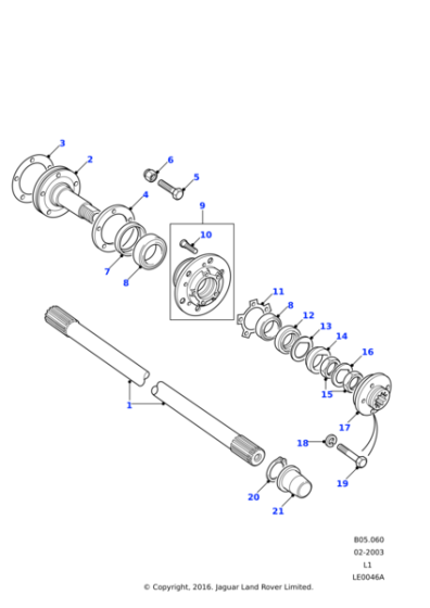 FRC7681 - Land Rover Shaft-rear axle half
