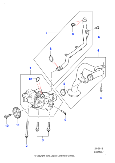 AJ813050 - Jaguar Oil pickup pipe