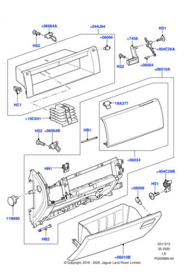 LR019112 - Land Rover Housing - Glove Compartment