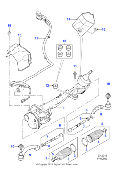 T2H19684 - Jaguar Steering rack and pinion