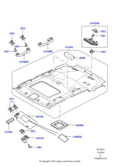 LR063682 - Land Rover KIT - VANITY MIRROR