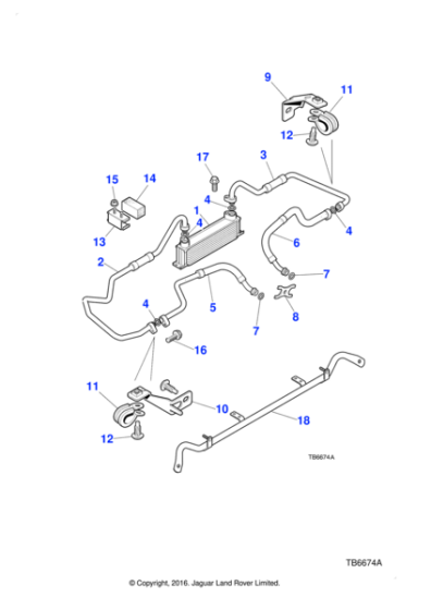 MJB7461BC - Jaguar Oil cooler hose