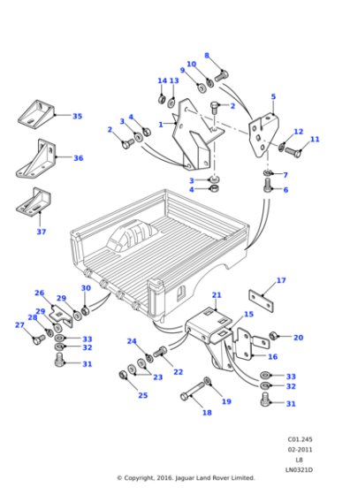 LR016674 - Land Rover Bracket assembly-body mounting