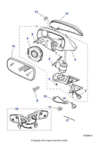 HNA3426AA - Jaguar Mirror backcover