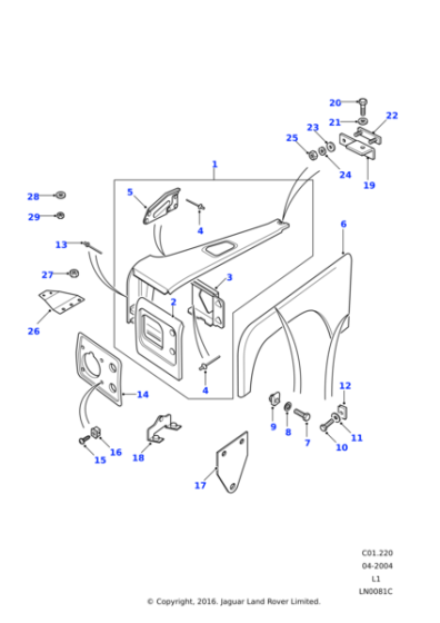 RTC6351 - Land Rover Panel assembly-fender side