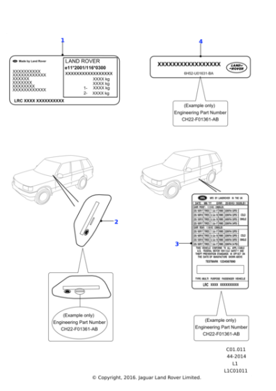 JLM21732DF - Land Rover Label - Vehicle Identification