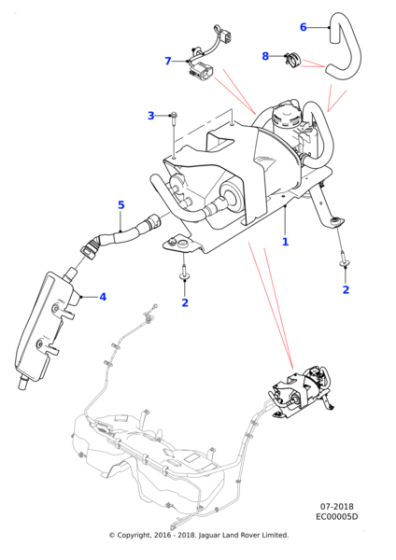T2H18911 - Jaguar Vapour hose