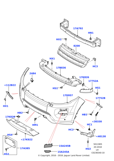 LR072260 - Land Rover Bumper - Front