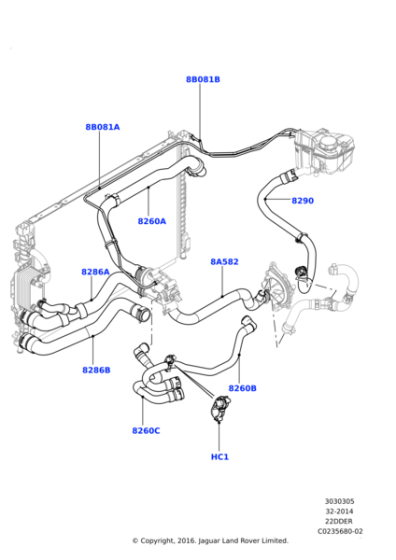 LR024252 - Land Rover Hose - Overflow