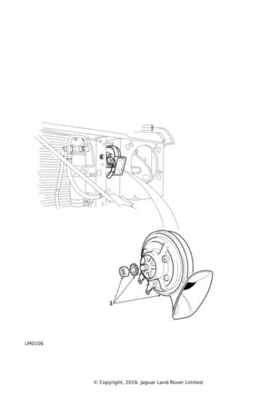 YEB500040 - Land Rover Horn assembly