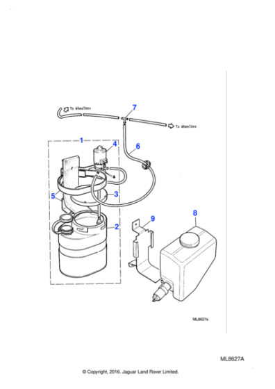 17H8579M - Jaguar Washer tube