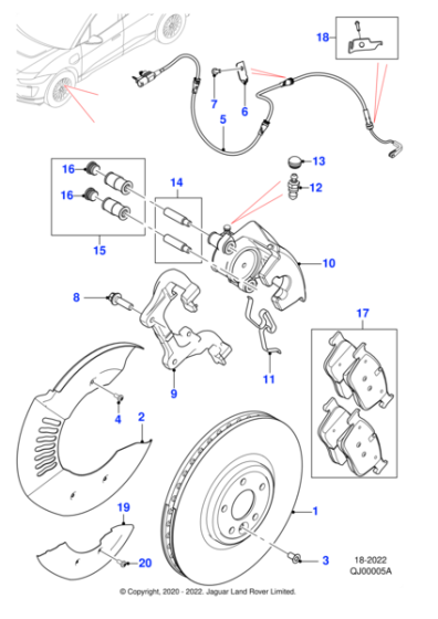 J9D1199 - Jaguar Brake pad kit