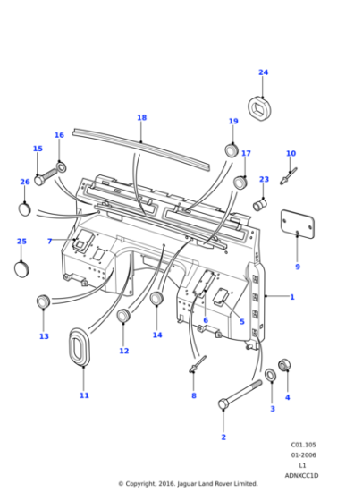 ALR9971 - Land Rover Dash assembly