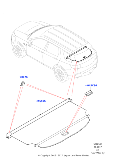 LR106898 - Land Rover Panel - Rear Package Tray Trim