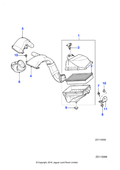 C2Z1689 - Jaguar Air intake tube